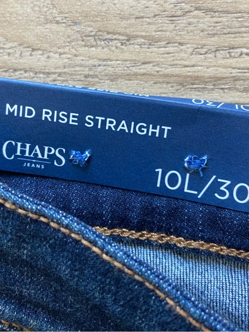 NWT Chaps Women Dark Indigo Straight Leg Jeans Sandee Super Soft Stretch 10L/30 - Picture 6 of 9